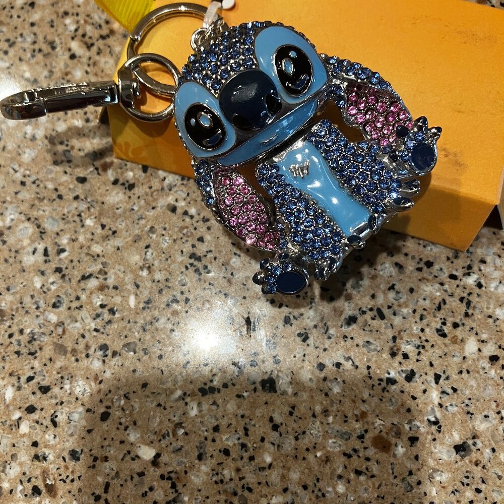 Disney Stitch Bling Rhinestone Bag Clip Keychain !! NIB!!! - Picture 5 of 7